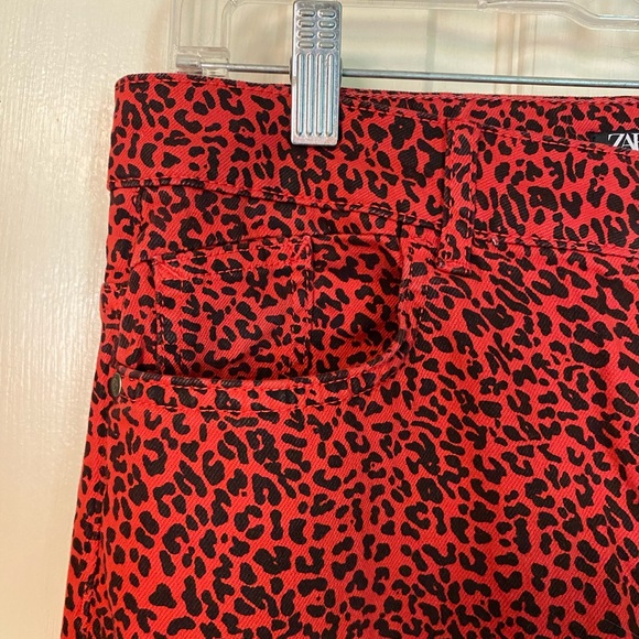 Zara Mid-Rise Skinny Jeans Red Size 8 New - Picture 5 of 16